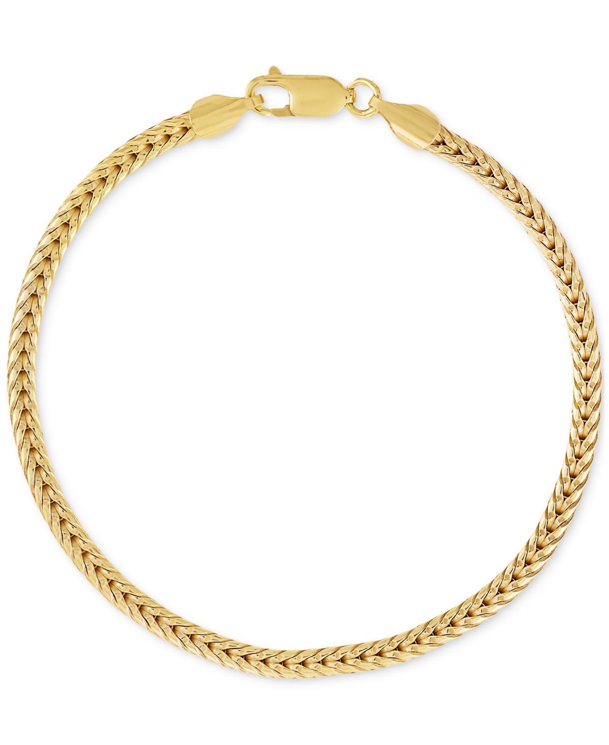 Esquire Mens Jewelry Squared Franco Link Chain Bracelet in 14k Gold-Plated Sterling Silver, Created for Macys Product Image