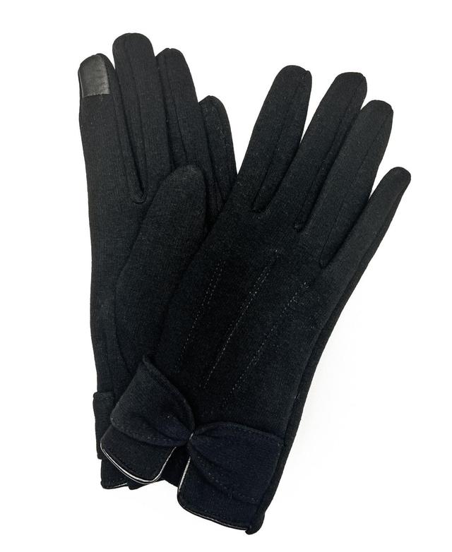 Marcus Adler Womens Bow Jersey Touchscreen Glove with Fleece lining Product Image