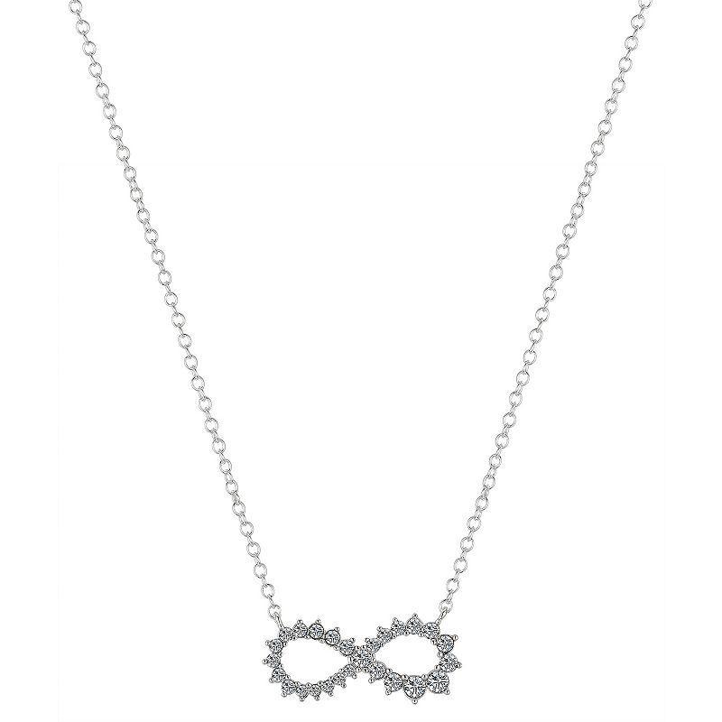 Brilliance Crystal Infinity Pendant Necklace, Womens Silver Tone Product Image