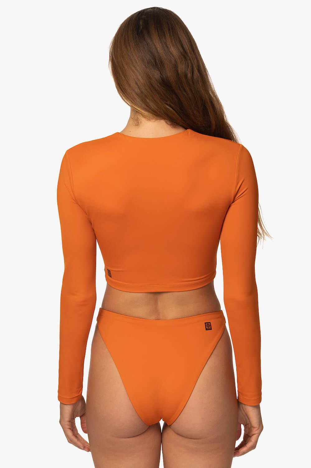 Taranaki Long Sleeved Crop Cut-Out Rashie - Ginger Female Product Image