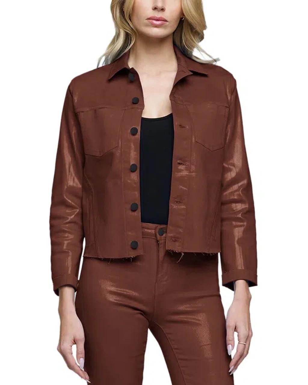 L'agence Janelle Slim Raw Jacket In Brown Product Image