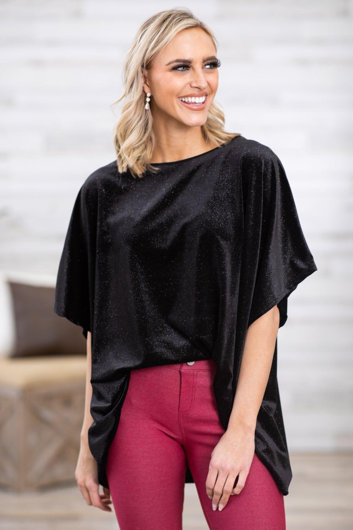 Black Velvet Dolman Sleeve Top Product Image