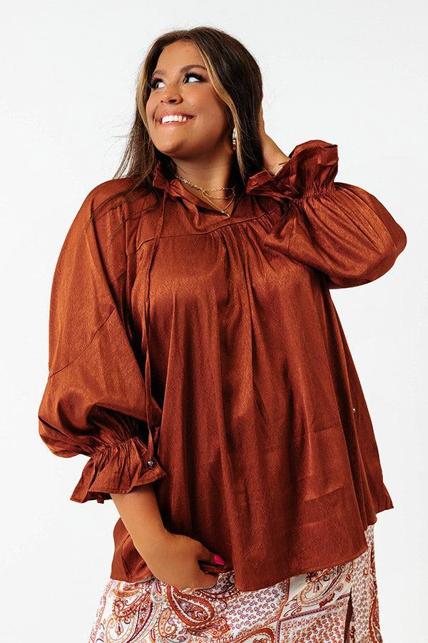 Really Dreamy Shift Top In Rust Curves Product Image