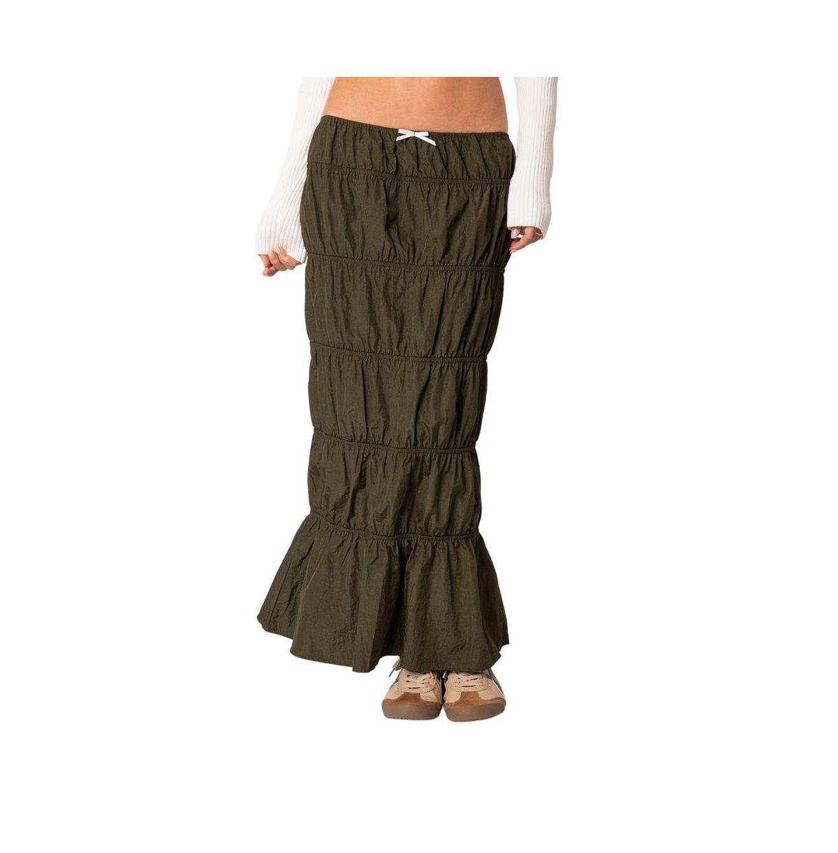 EDIKTED Ruched Tiered Maxi Skirt Product Image