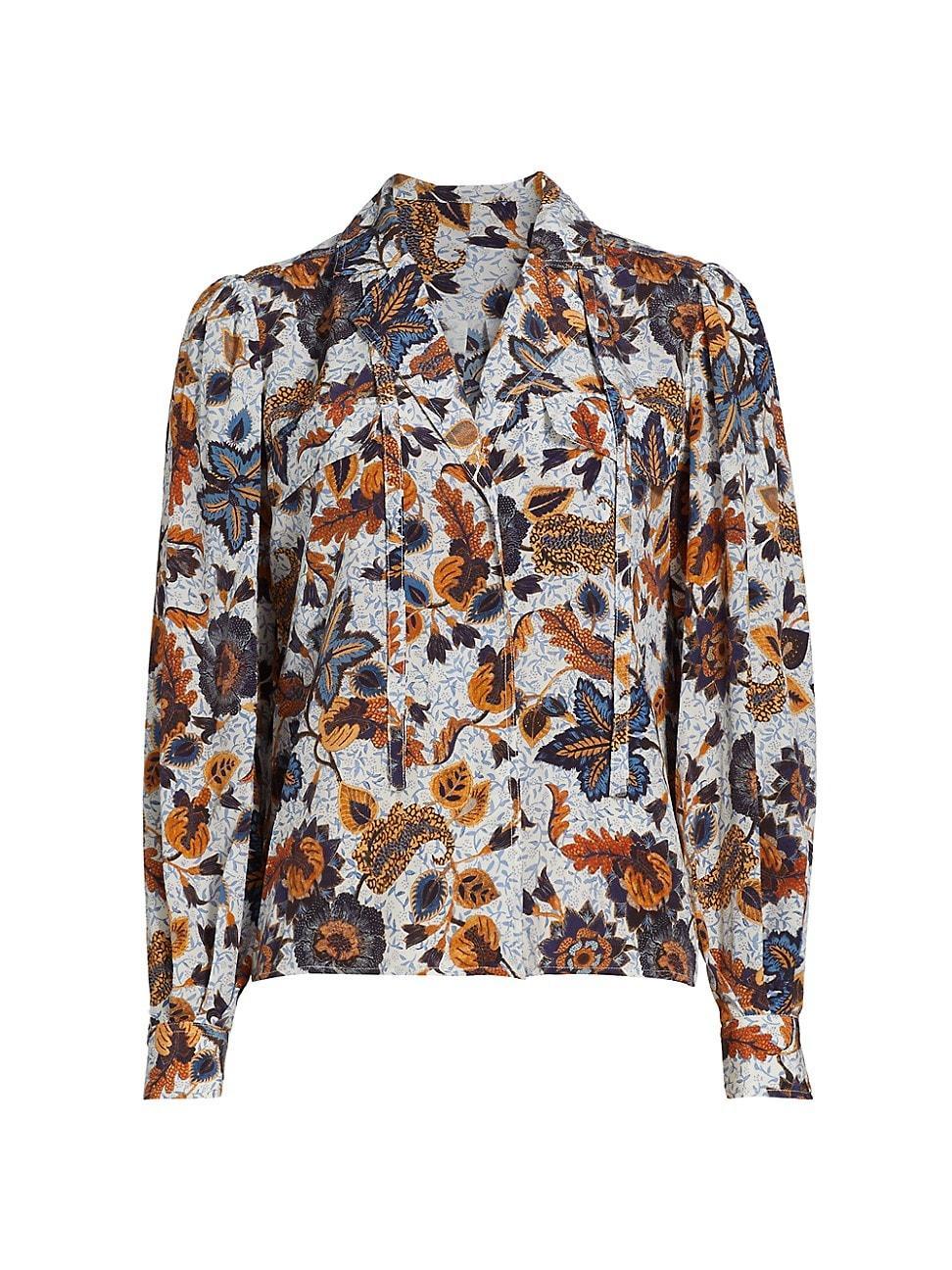 Womens Florian Floral Silk Blouse Product Image