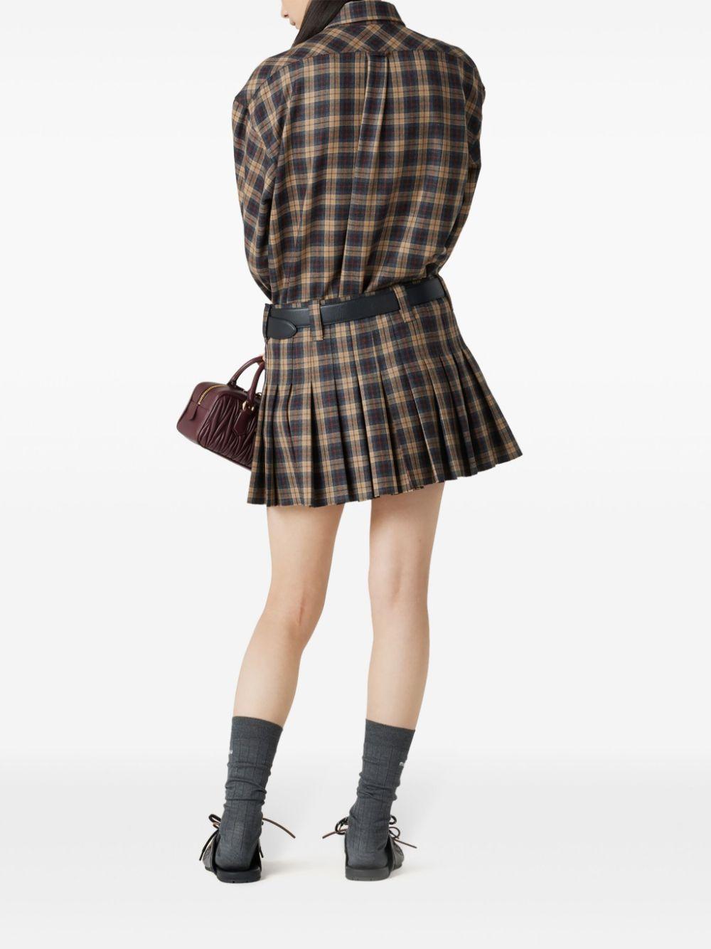 pleated tartan miniskirt Product Image