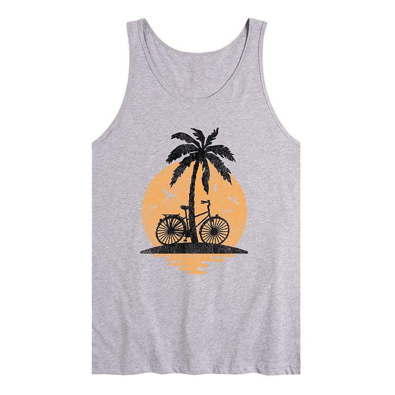 Mens Sunset Palm Tree Bike Graphic Tank Top Product Image