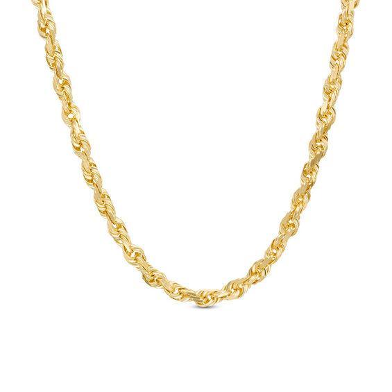 Men's 4.5mm Rope Chain Necklace in 14K Gold - 22" Product Image