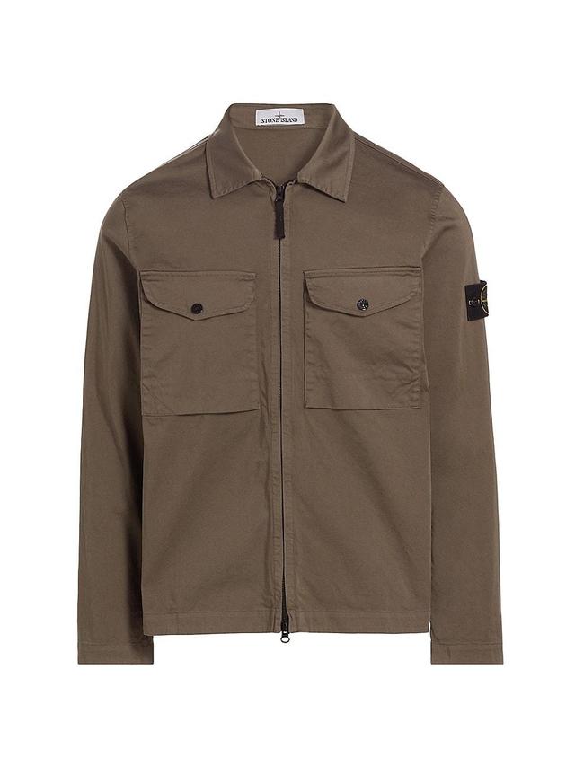 Mens Stretch-Cotton Zip-Front Overshirt Product Image