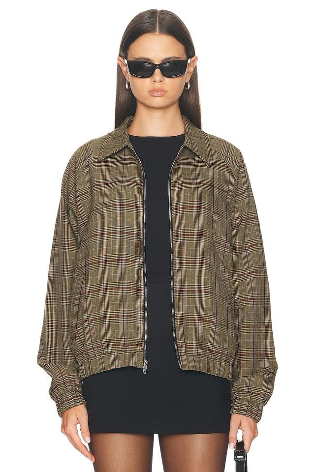 WAO Plaid Bomber Jacket Brown. (also in L). Product Image