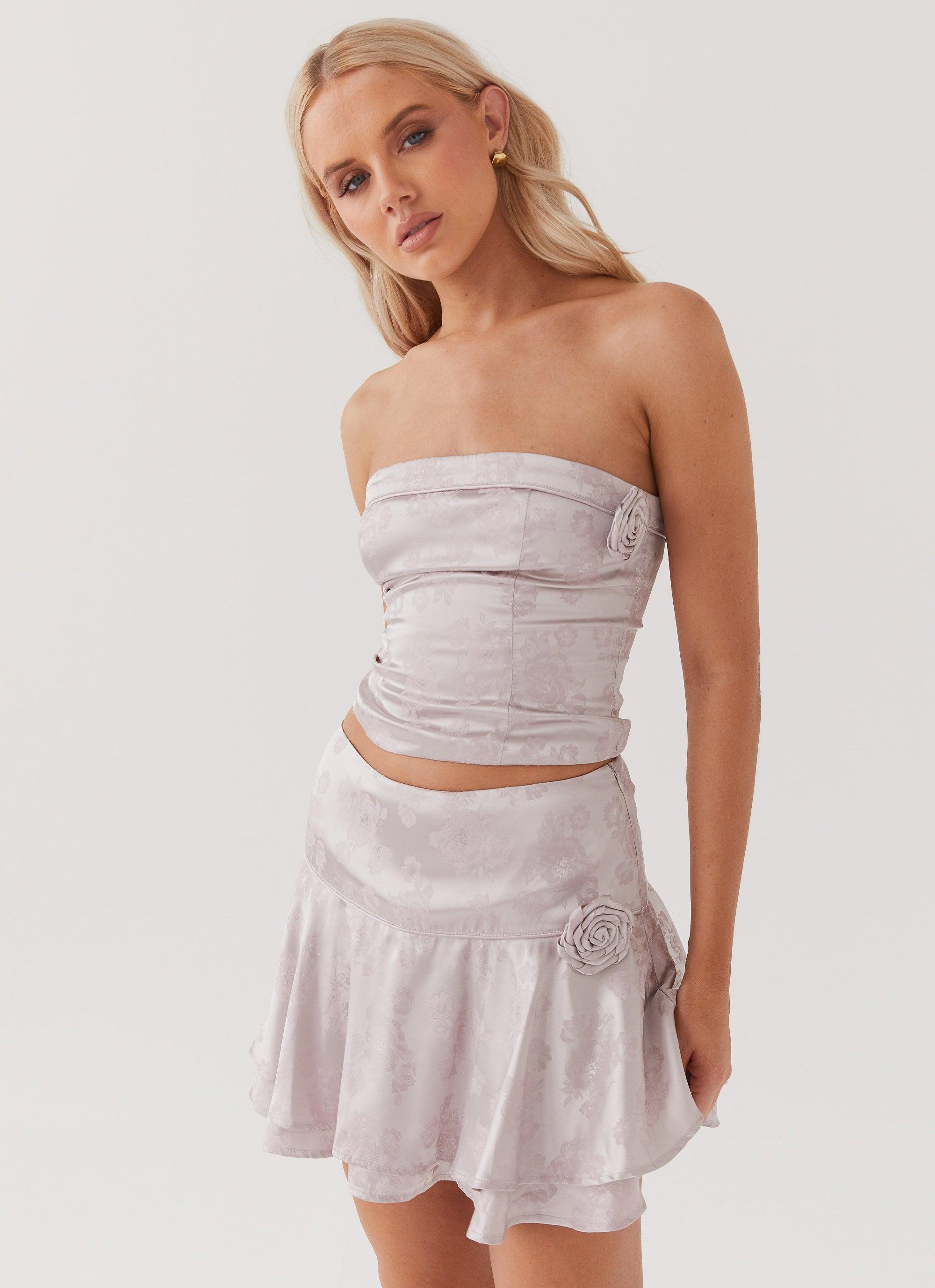 Jasmine Rose Mini Skirt - Rosette Haute Product Image