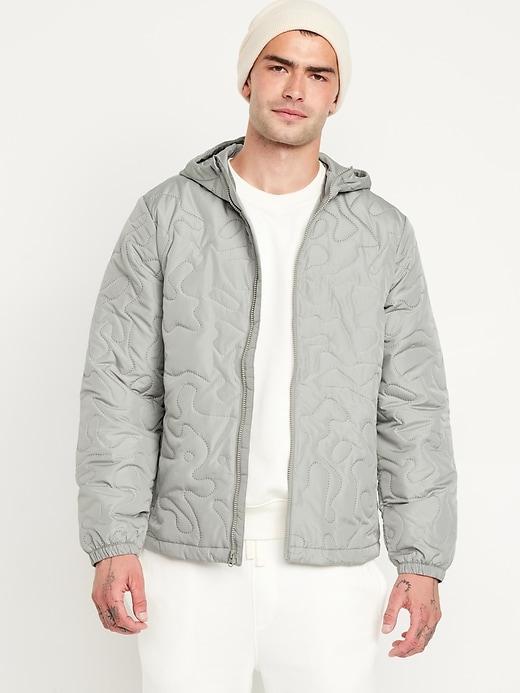 Water-Resistant Quilted Zip Jacket Product Image