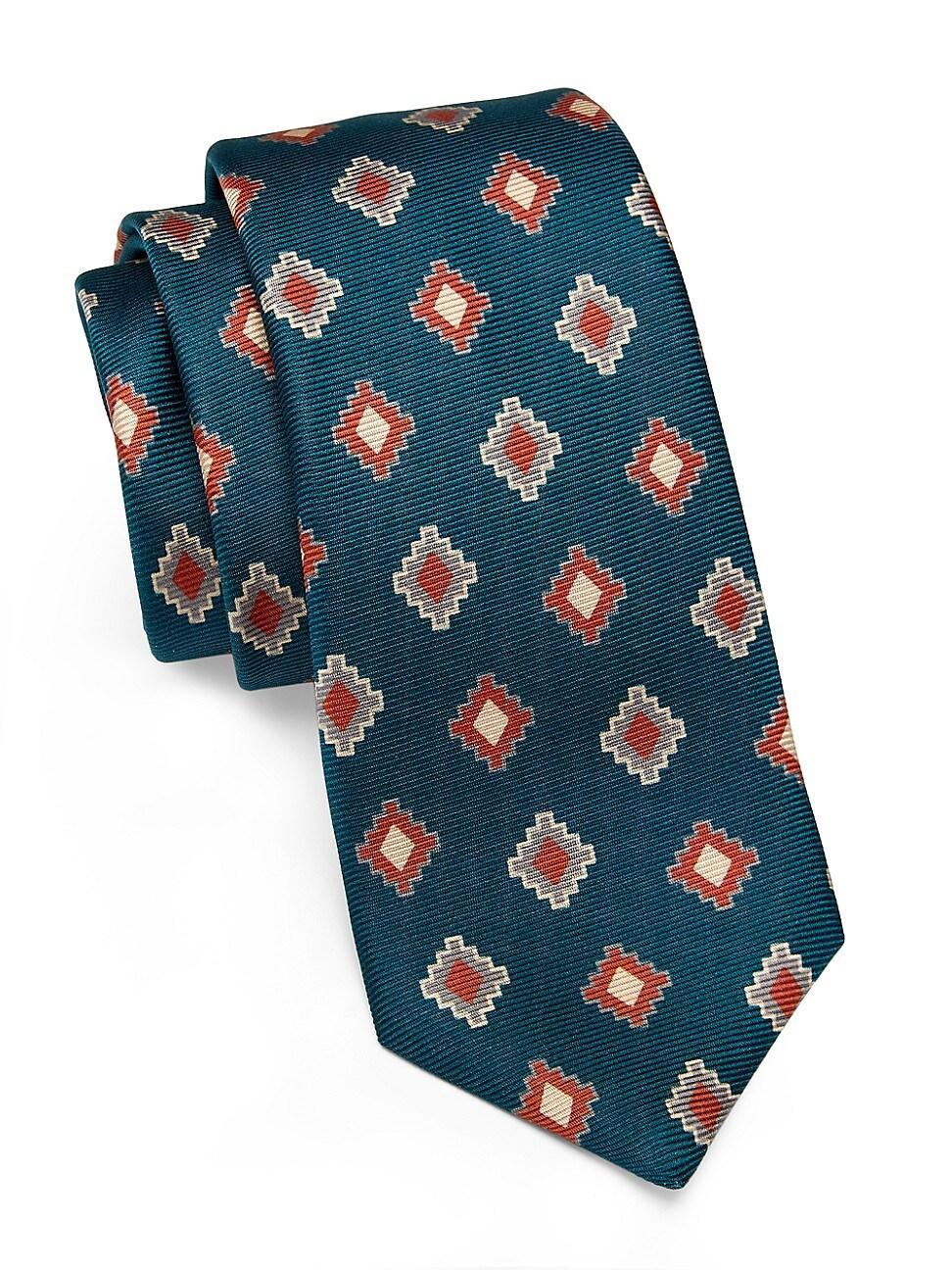 Mens Geometric Silk Tie Product Image