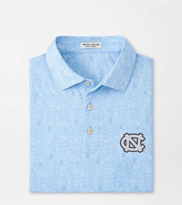 Peter Millar Mens UNC Chapel Hill Out of Bounds Performance Jersey Polo | Color: Cottage Blue | Size: 3XL Product Image