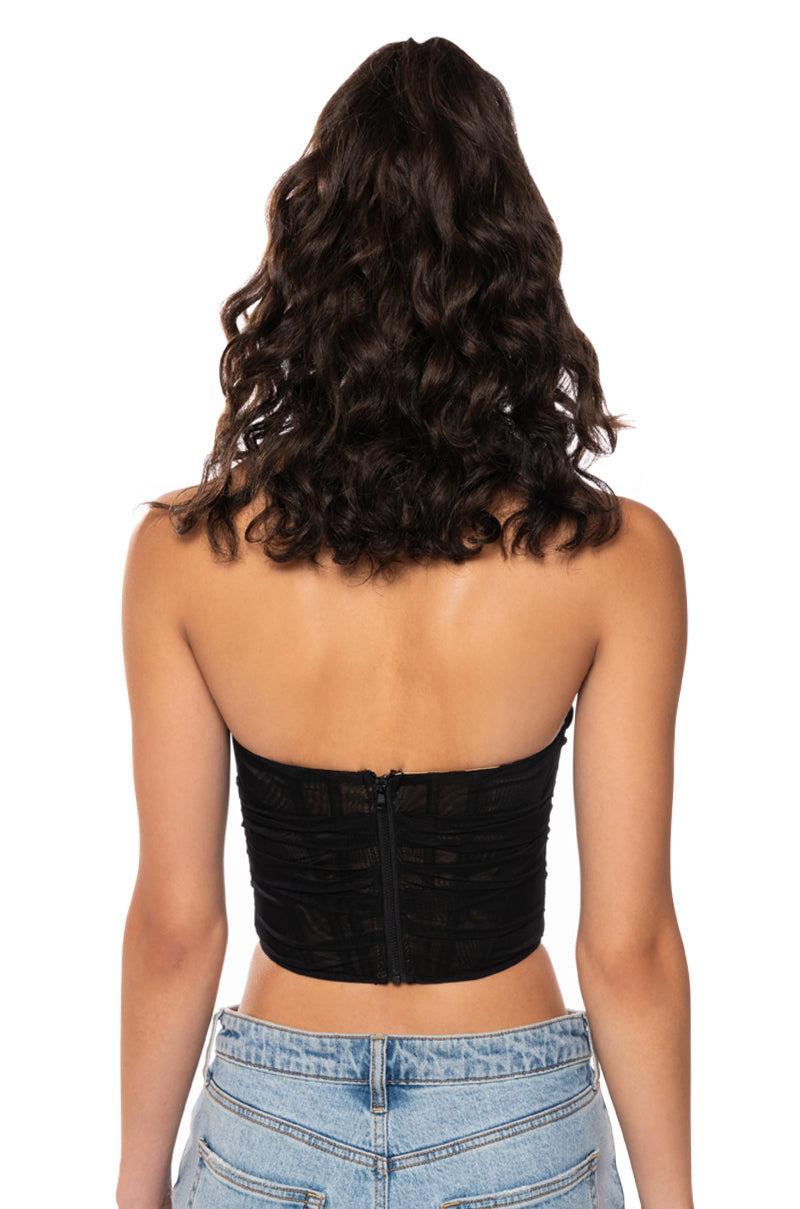 NEVER CONTROVERSIAL STRUCTURED MESH CORSET TOP Product Image