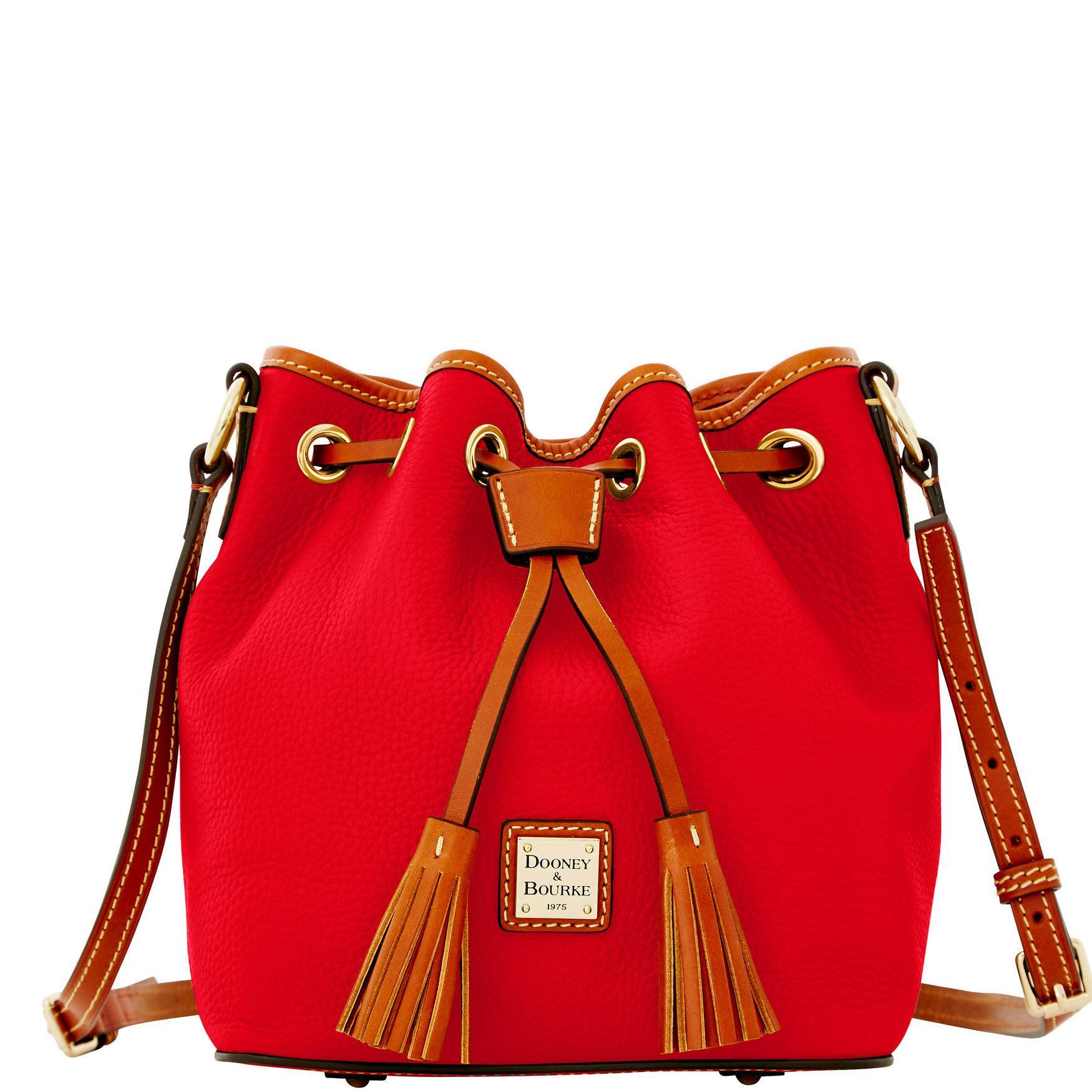 Dooney & Bourke Womens Pebble Grain Kendall Crossbody Leather Shoulder Bag in Red Product Image