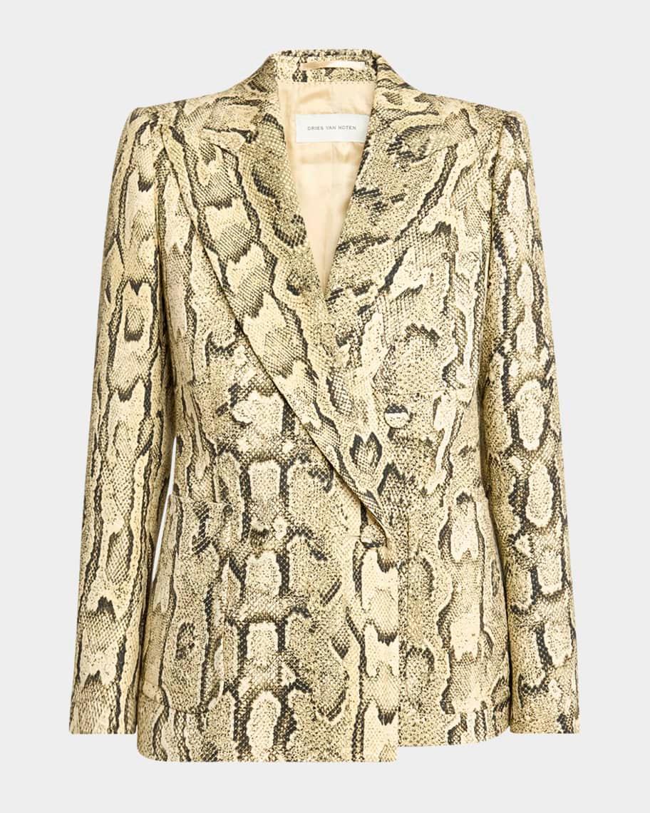 Snakeskin-Print Double-Breasted Blazer Product Image