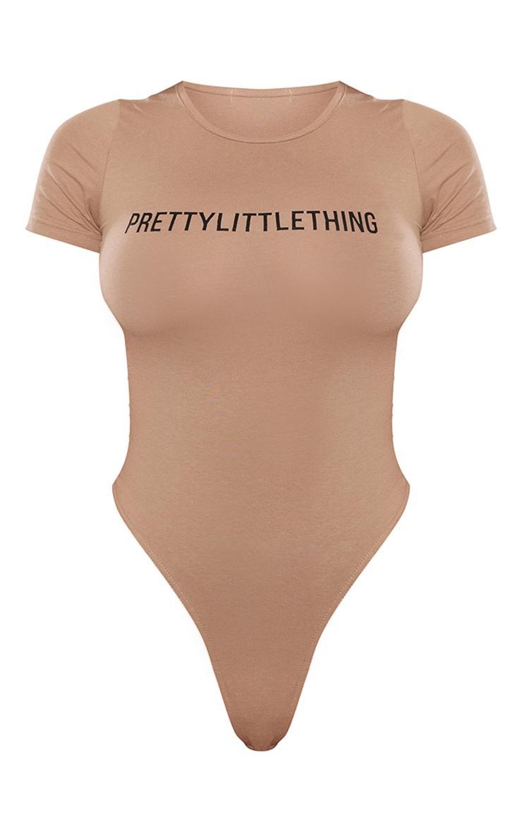 PRETTYLITTLETHING Mocha Short Sleeve Bodysuit Product Image