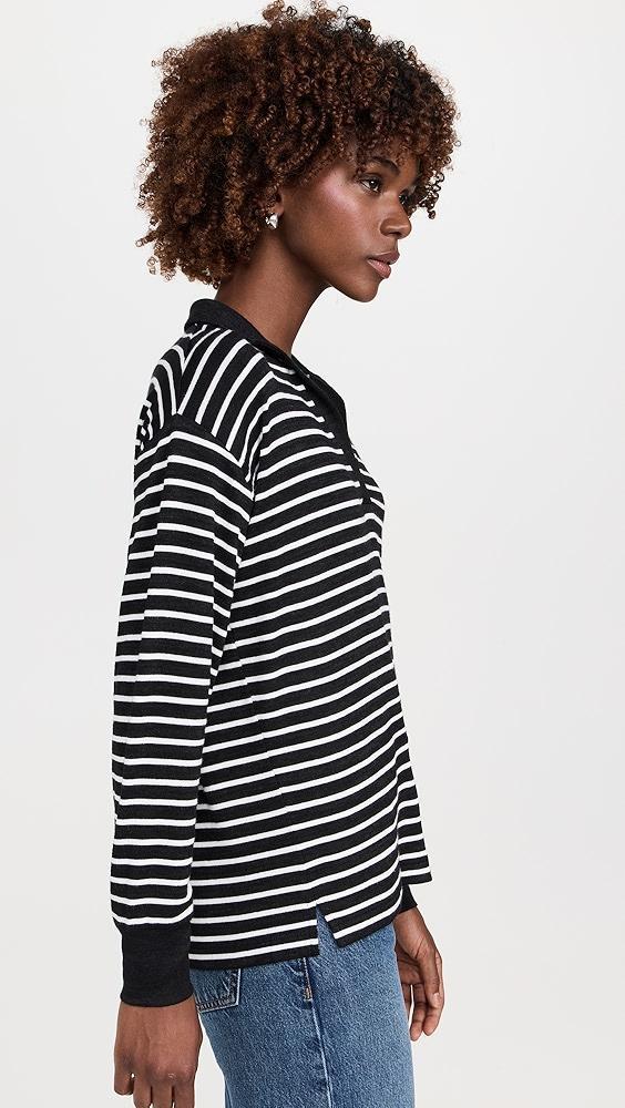 rag & bone The Knit Stripe Polo V Neck | Shopbop Product Image