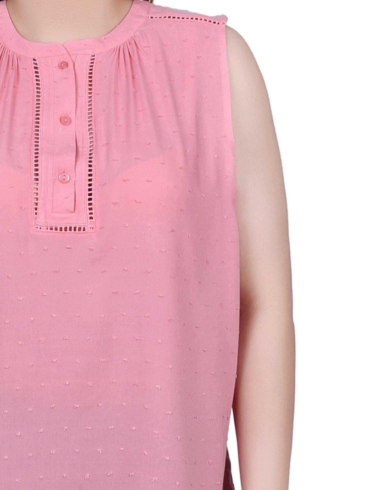 NY Collection Sleeveless Swiss Dot Blouse - Petite product image