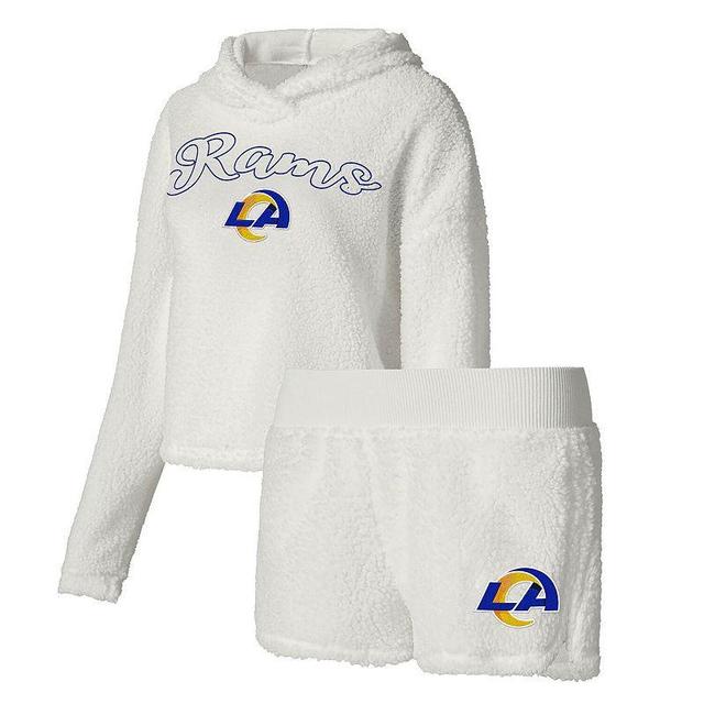 Womens Concepts Sport Los Angeles Rams Fluffy Pullover Sweatshirt & Shorts Sleep Set Product Image