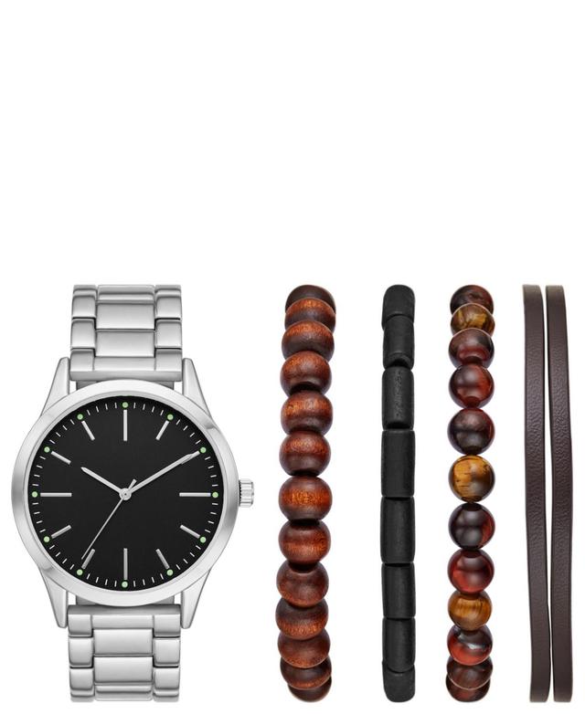 Folio Mens Silver-Tone Bracelet Watch Gift Set, 44mm Product Image