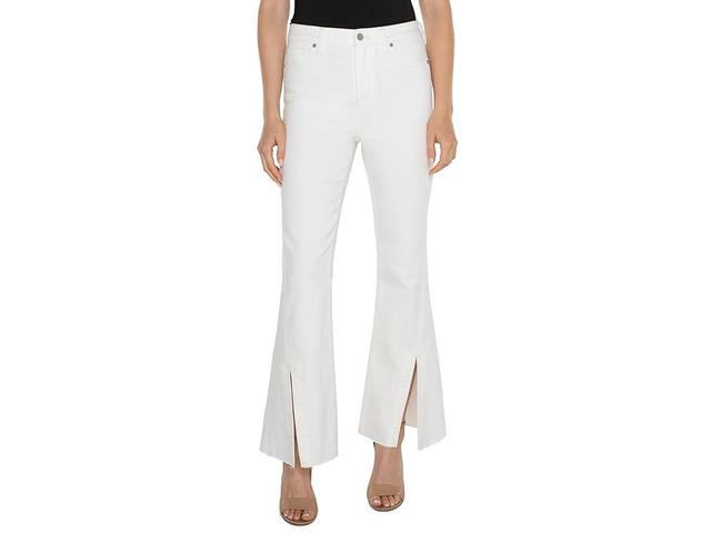 Liverpool Los Angeles Hannah High Rise Flare with Twisted Seam Slit Stretch Denim White) Women's Jeans Product Image