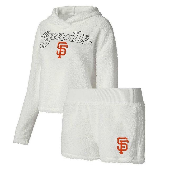 Womens Concepts Sport Cream San Francisco Giants Fluffy Hoodie Top & Shorts Sleep Set Product Image