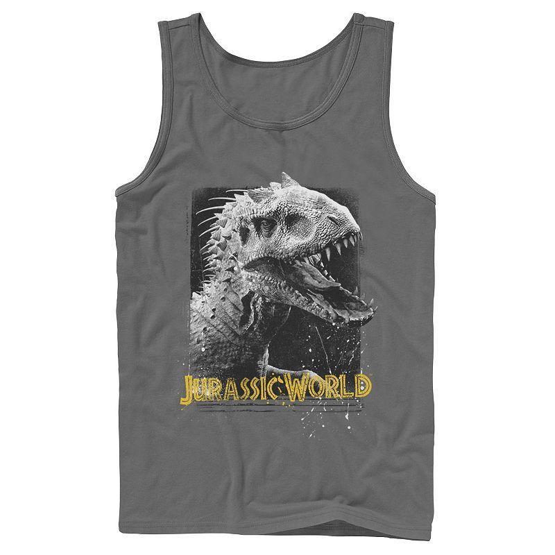 Mens Jurassic World Indominus Rex Profile View Graphic Tank Top Athletic Grey Product Image