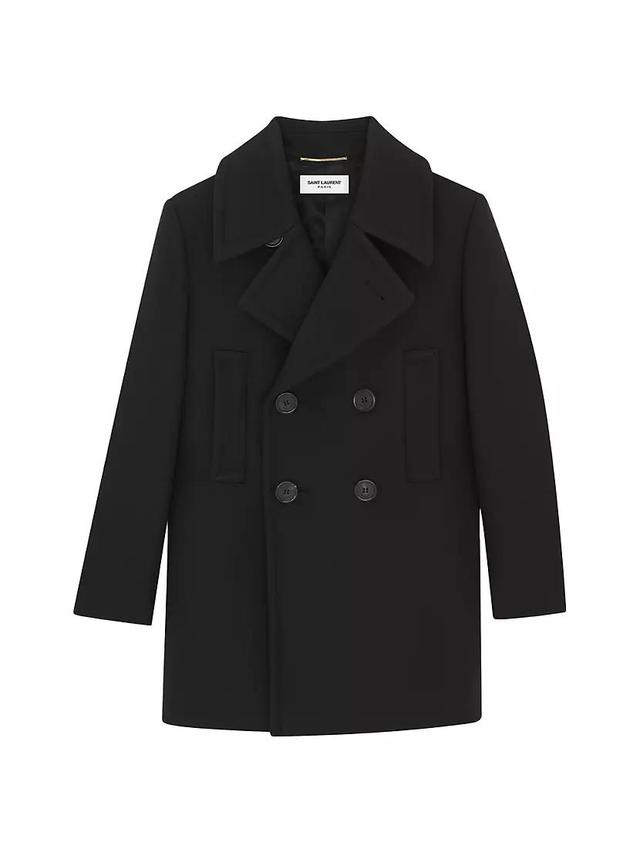 Double-Breasted Peacoat in Wool Product Image