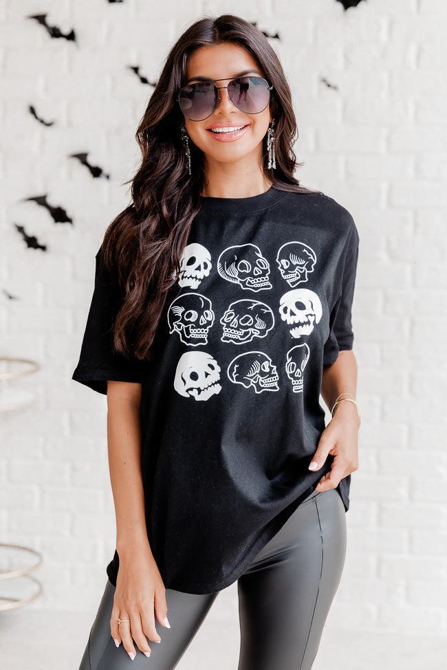 Skulls Black Oversized Graphic Tee Product Image