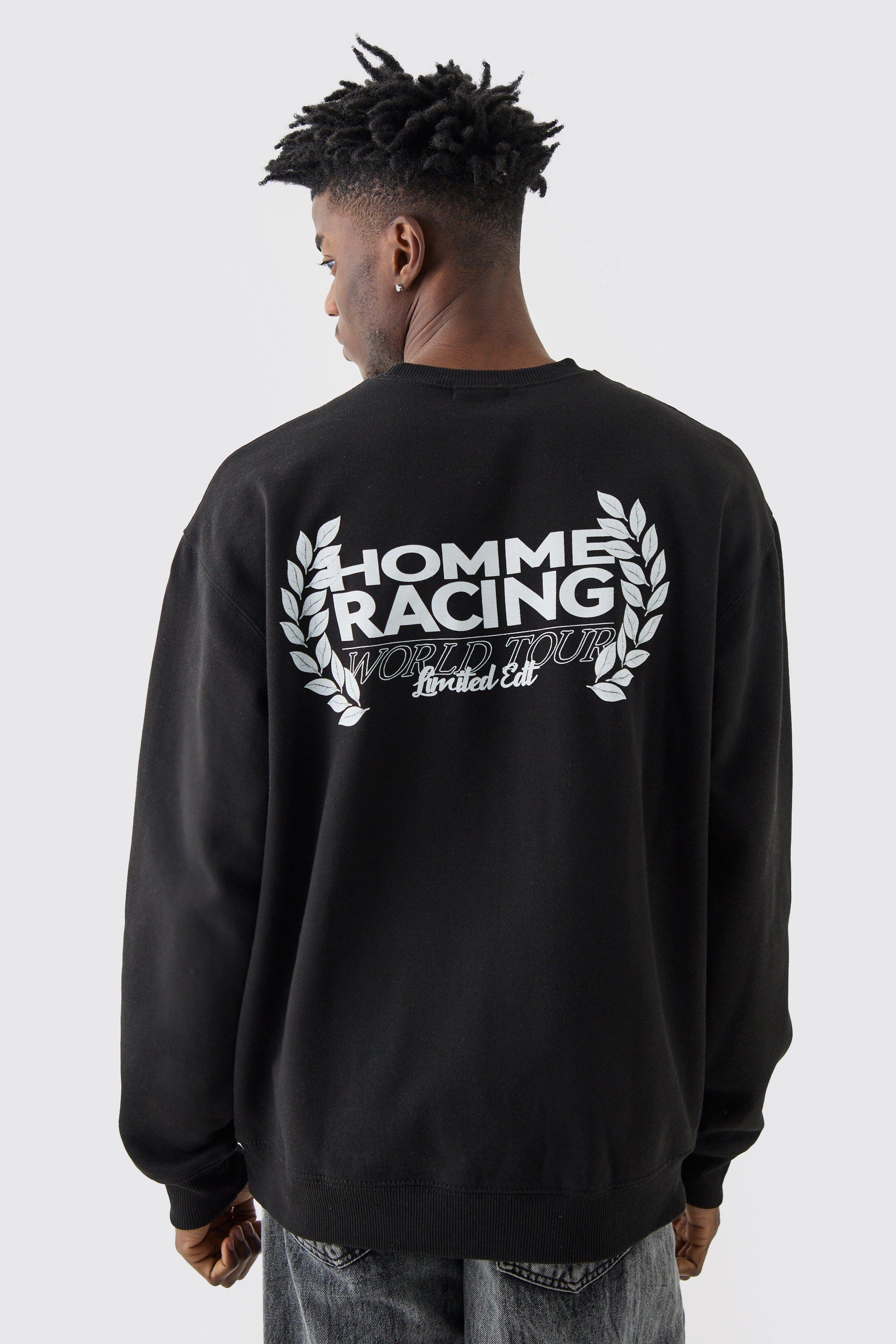 Oversized Homme Racing Sweatshirt | boohooMAN USA Product Image