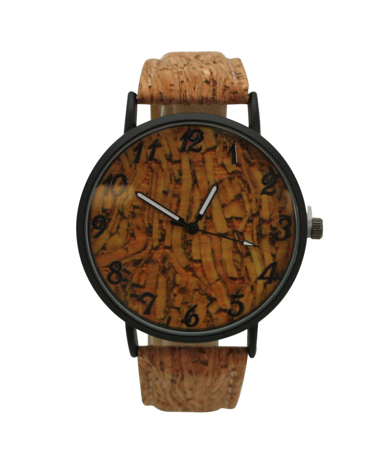 Olivia Pratt Cork Style Women Leather Watch - Brown Product Image