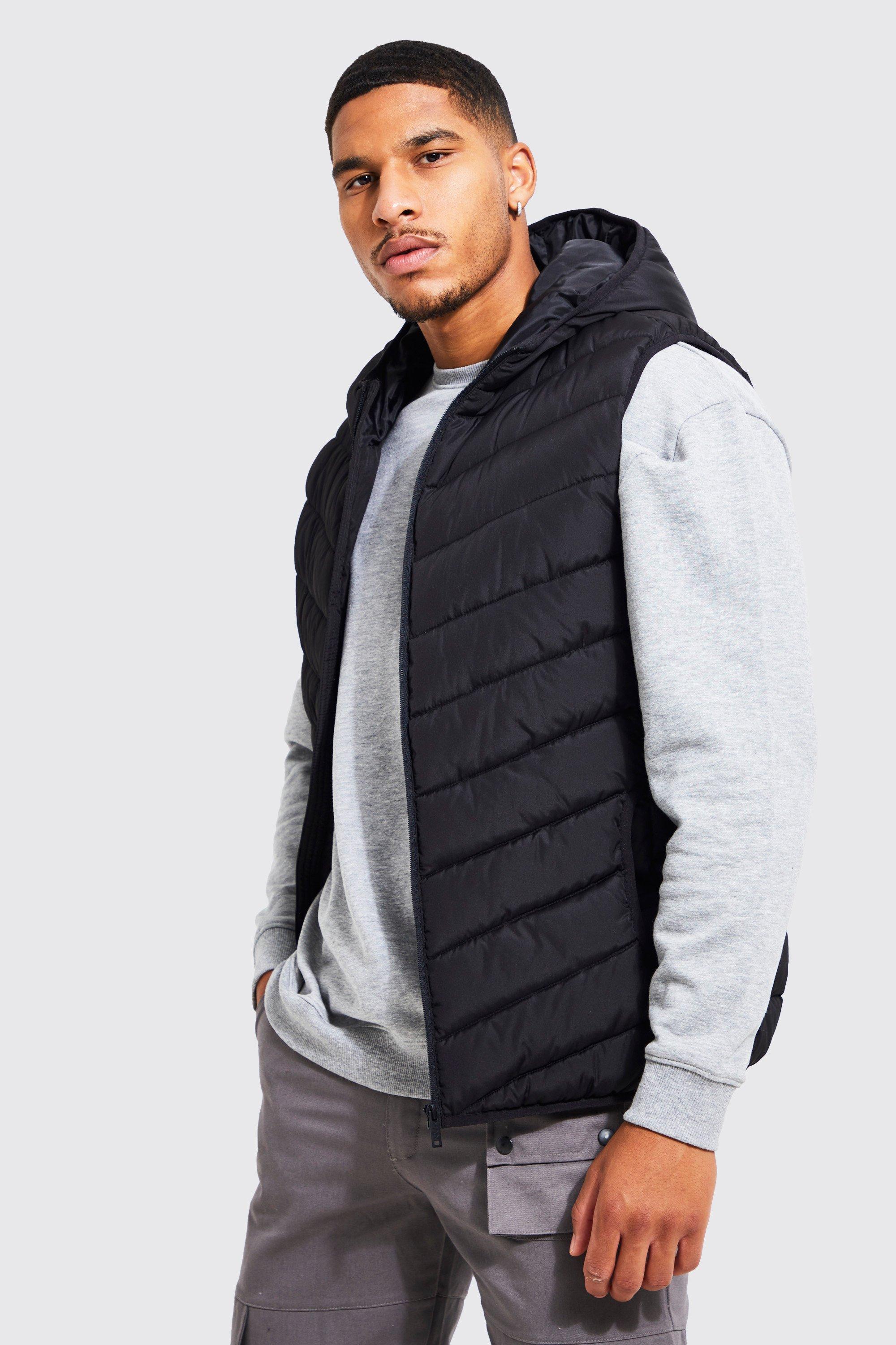 Tall Quilted Zip Through Vest | boohooMAN USA product image