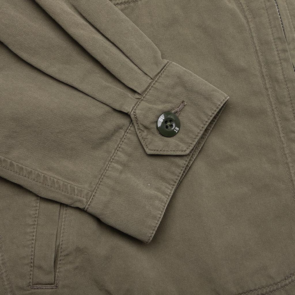 Washed Zip Work Jacket - Olive Drab Male Product Image