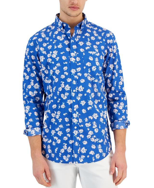 Club Room Mens Vinta Floral Poplin Long Sleeve Button-Down Shirt, Created for Macys Product Image