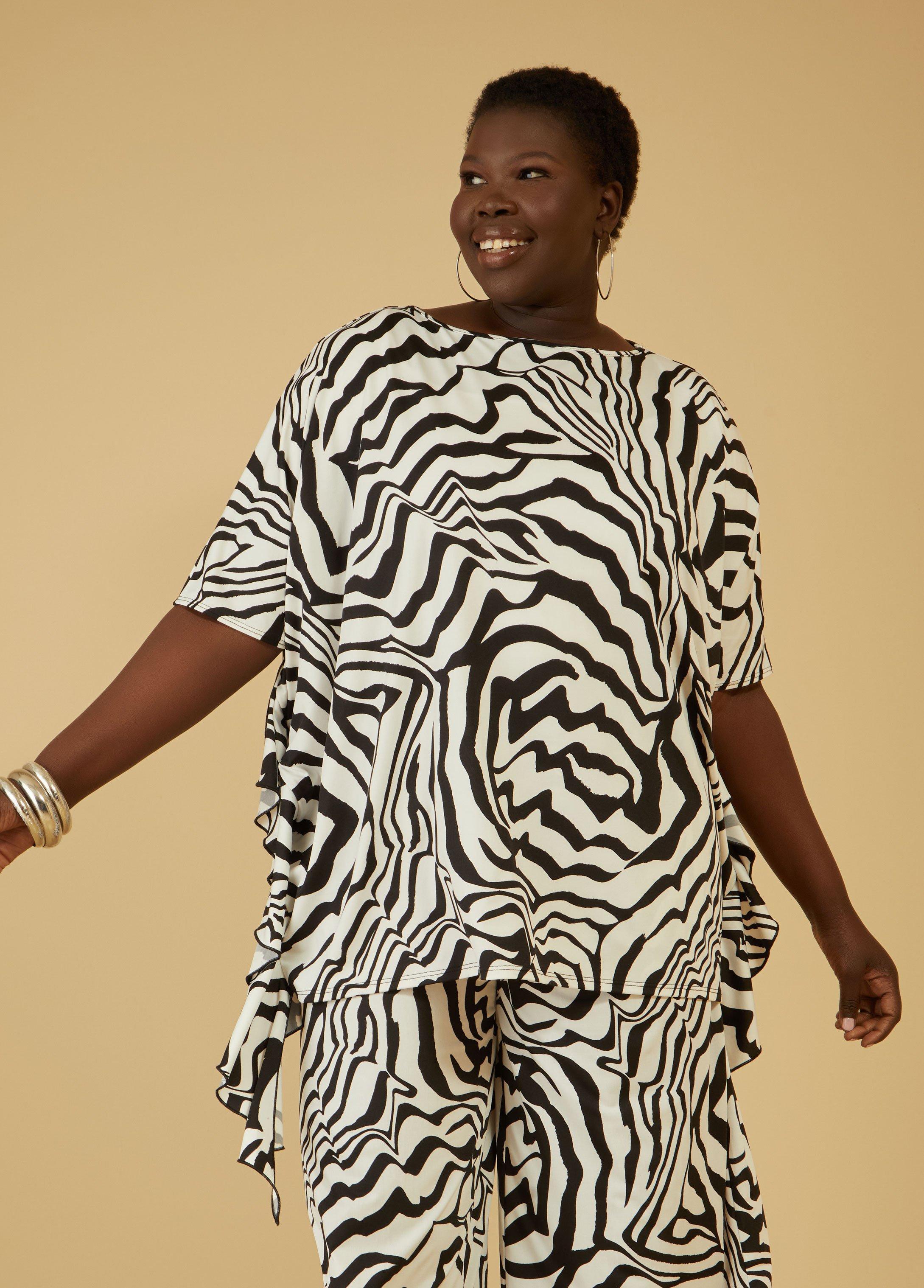 Plus Size Zebra Print Tunic Ashley Stewart Product Image