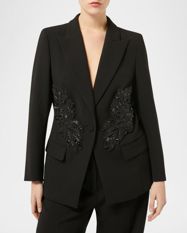 Plus Size Monique Beaded Single-Button Blazer Product Image