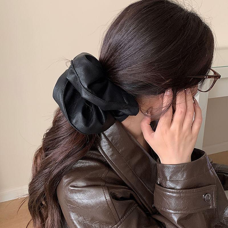 Faux Leather Scrunchie Product Image