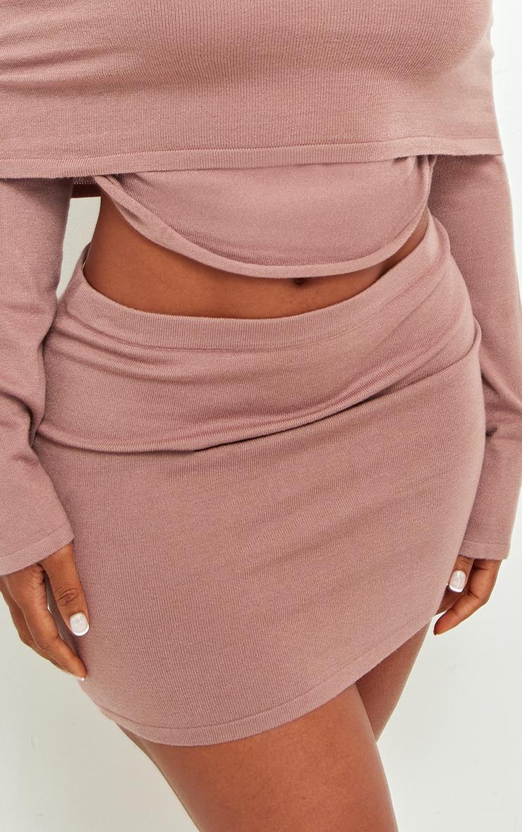 Shape Mocha Soft Knit Low Rise Mini Skirt Product Image