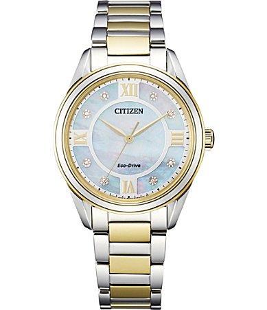 Citizen Arezzo Womens Diamond Accent Silver Tone Stainless Steel Bracelet Watch Em0870-58a, One Size Product Image