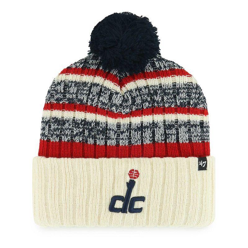 Mens 47 Cream Washington Wizards Tavern Cuffed Knit Hat with Pom Product Image