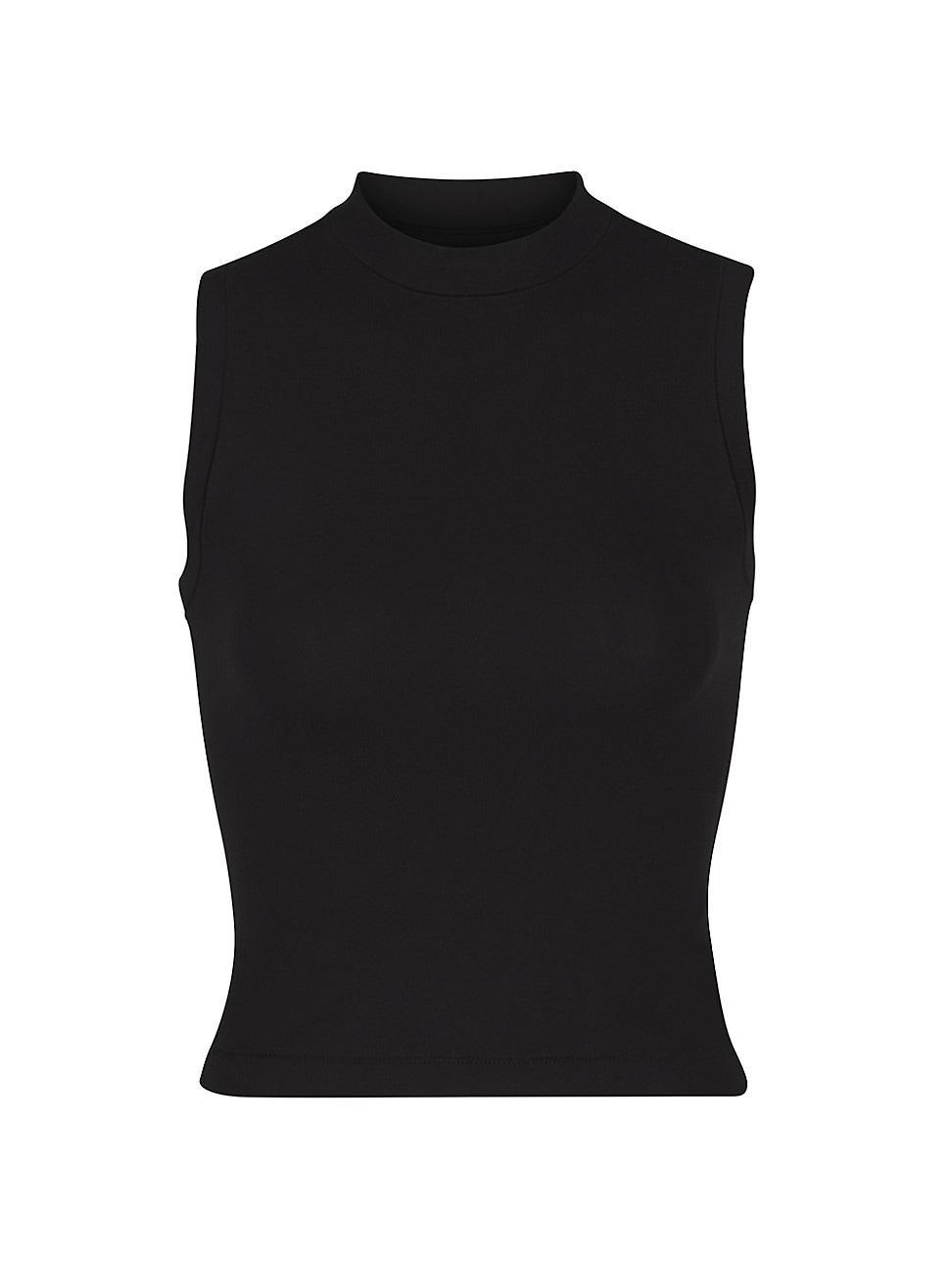 Womens Cotton Jersey Mock Neck Tank Product Image