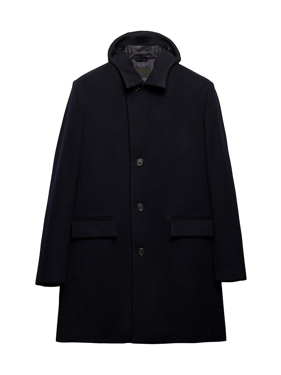 Mens Single Breasted Wool Blend Coat Product Image