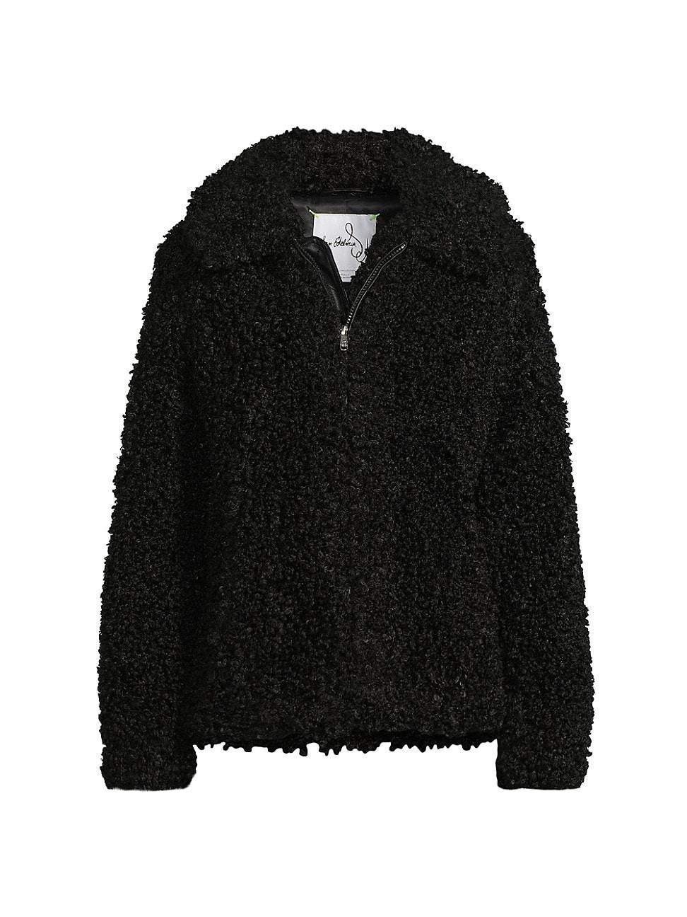 Womens Faux-Shearling Zip-Front Jacket product image