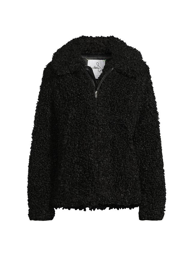 Womens Faux-Shearling Zip-Front Jacket Product Image