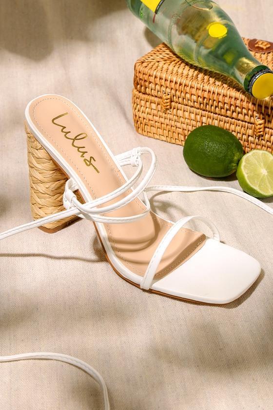 Cordell White Espadrille High Heeled Sandals Product Image