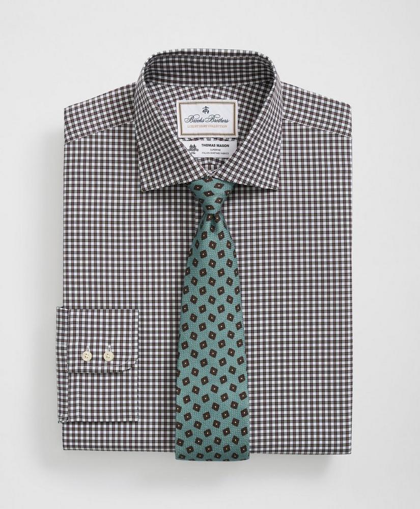 Brooks Brothers X Thomas Mason® Cotton English Collar, Checked Dress Shirt Product Image