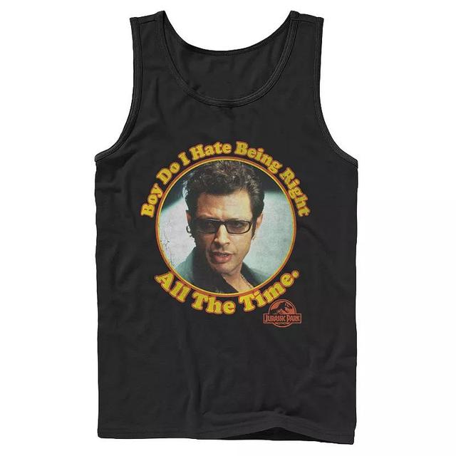 Mens Jurassic Park Hate Being Right All The Time Tank Top Product Image