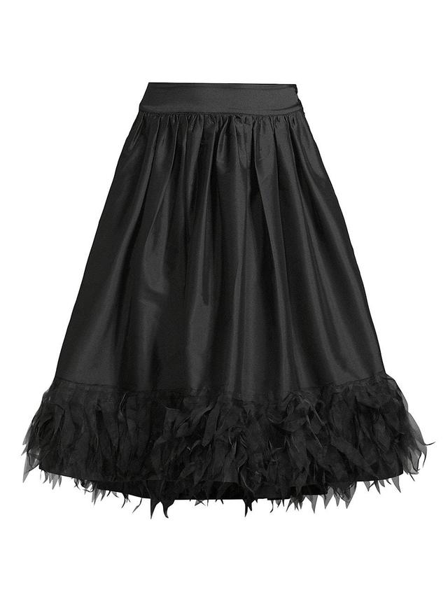 Womens Barbara Organza-Trim Satin Midi-Skirt Product Image